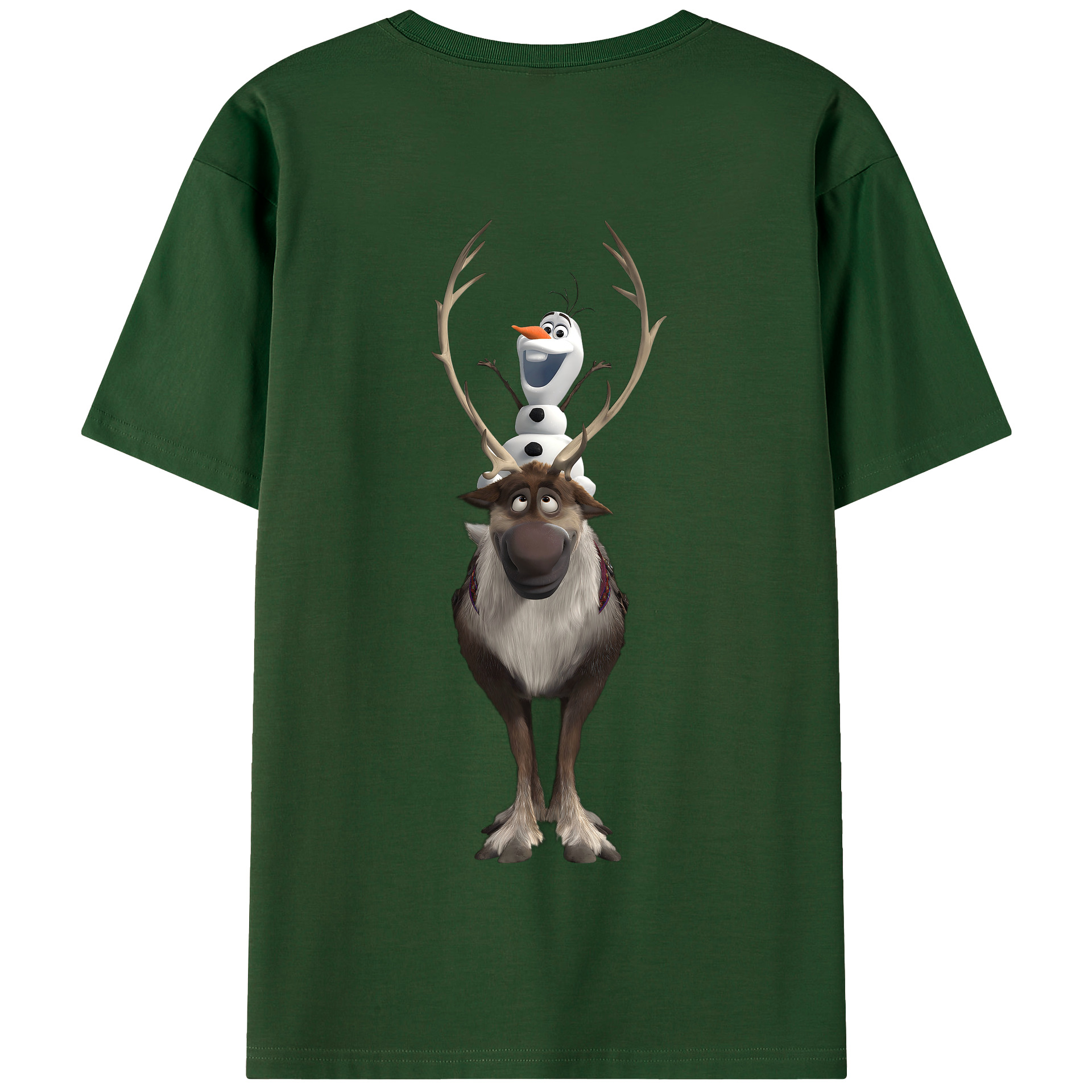 （画像用） アナと雪の女王 アンナ エルサ Frozen Anna Elsa 綿100％半袖Tシャツ（背面プリント）